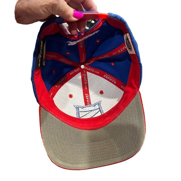 Zephyr New York rangers ball cap. Blue red gray adjustable snap back - Picture 4 of 6